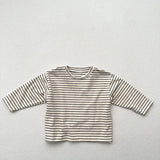  MQTIME  -  Autumn New Children Long Sleeve T Shirts Girls Bottoming Shirt Boys Casual Striped Tee Baby Cotton O-neck Tops Kids Clothes