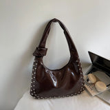 MQTIME  -  Fashion Retro Underarm Women's Bag Casual Single Shoulder Simple Versatile Rivet Single Shoulder Bag