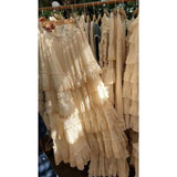 MQTIME  -  Elegant Vintage Lace Cake Skirt Spring New French High end Fairy Sweet High Waist Loose and Slimming Long Skirts for Women