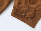 MQTIME  -  Women Fall Vintage Buttons Jacket Street Style Faux Suede Slim Jacket New Autumn Trendy Elegant Chic Dinner Jacket