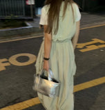 MQTIME  -  Dongda Gate New Silver Large Capaci Faionable mat Handbag Trendy Tote Bag for Women Casual oulder Bag Polyester
