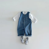  MQTIME  -  Autumn New Baby Sleeveless Denim Romper Kids Jumpsuit For Boys Girls Overalls Infant Denim Pants Toddler Clothes