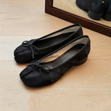 MQTIME  -  Spring Summer Luxury Satin Bowknot Split toe Women Pumps Ballet Style Fashion Pleated Tabi Low Heeled Casual Loafers Lazy shoes