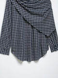 MQTIME  -  Spring New Plaid Long Sleeve Scarf Shirts Women Casual Turn-down Collar Single Breasted Blouse Shirts Female Chic Tops New