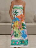 MQTIME  -  Women Models Fashion Summer Hanging Strap Printed Cool And Elegant Beautiful And Elegant Beach Dress