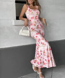 MQTIME  -  Summer Women's Sweet Dress Floral Long Dress Female Clothing New Fashion Temperament Women Elegant Mermaid Dresses