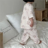 MQTIME  -  Baby Girl Boy Bamboo Cotton Pajamas Set Cartoon Infant Toddler Child Sleepwear Baby Home Suit Breathable  Baby Clothes 1-10Y
