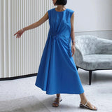 MQTIME  -  Summer New Women Dress 2025 Versatile Sleeveless Undershirt With Strappy Casual Solid Color O-neck Simple Women Dress