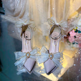 MQTIME  -  Lolita Cosplay Y2K Heels Pink Dreamy Bridal Wedding Shoes 2000S Heels High Quality Designer Luxury Shoes Elegant Women's Sandals