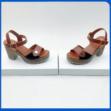 MQTIME  -  Fashion Large Size Sandals Women's Summer New European and American Thick Heel One-word Buckle High Heels