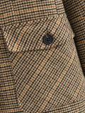  MQTIME  -  Autumn Winter Plaid Mixed Fabric Women's Blazer Jacket New Fashion Commute Long Sleeve Coat Streetwear Casual New Outerwear ﻿
