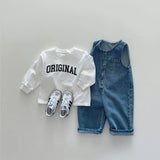  MQTIME  -  Autumn New Baby Sleeveless Denim Romper Kids Jumpsuit For Boys Girls Overalls Infant Denim Pants Toddler Clothes