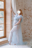 MQTIME  -  Maternity Photography Tulle Dress Pregnancy Soft Mesh Skirt Sexy Pajamas Perspective Clothes Studio Photo Shoot Props