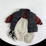 MQTIME  -  New Winter Kids Hoodie 1-6T Letters Printed O-Neck Boys Fleece Lining Sweatshirt Loose Warm Children's Clothes Girls Baby Tops