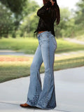 MQTIME  -  Women High Waist Wide Leg Pants Hole Straight Pants Long Jeans Casual Trendy Trousers Autumn Winter New Denim Trousers