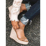 MQTIME  -  Women's Sandals Wedge Heel Summer Shoes Rome Style Peep Toe Sandals