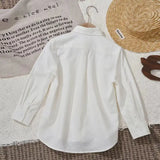 MQTIME  -  Boy's Linen Shirt Daily Casual Turn-Down Collar Long Sleeved Top College Spring Breathable Skin-Friendly Cotton-Linen Shirts