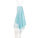 MQTIME  -  Women's Summer Lace Skirts Fashion See-through Hollow Irregular Skirts High Waist Elegant Party Outfits Women's Skirts