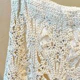MQTIME  -   spring/summer skirt hooked cut-out sequin cotton slimming skirt niche concept embroidered mid-length model