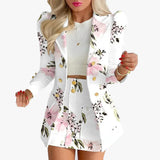  MQTIME  -  New Autumn/winter Temperament Commuter Fashion Casual Printed Long-sleeved Suit