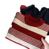 MQTIME  -  Christmas Children Boys Sweater New Winter Versatile Striped Thicken Warm Toddler Girls Knitwear Casual Kids Baby Boys Pullovers