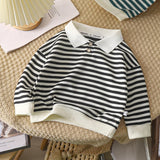 MQTIME  -  Autumn Spring Polo Shirt For 1-10Y Boys Striped Turndown Collar Kid Boys Bottoming Shirt Casual Threaded Cuffs Infant Girls Tops