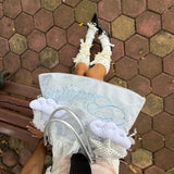 MQTIME  -  Y2K Aesthetic Cloud Decor Canvas Bag Women Detachable Star Pendant Silver Top Handle Fairy Coquette Daily Commute Handbag