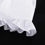MQTIME  -  Women's White Ruffle 2 Piece Short Outfits Ruffle Crop Top High Waist Shorts Casual Fashion Streetwear Female Sets New