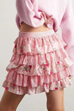 MQTIME  -  Spring and summer new printed heavy industry lace shirt A-shaped big pendulum vacation cake skirt