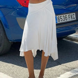 MQTIME  -  Casual Irregular Lace Up Skirt For Women Fashionable Sexy Low Waist Solid Color Skirt Summer Beach Streetwear Women Elegant