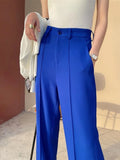 MQTIME  -  Solid Loose Wide Pants Woman New High Waist Fashion Straight Women's Pants Spring and Autumn Office Suit Trousers Womens