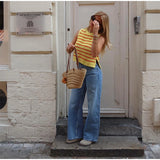 MQTIME  -  Dopamine Contrast Stripe Knitte Vest Women O-neck Sleeveless Irregular Hem Short Top 2025 Summer Casual Sweet Office Lady Outfit