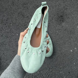 MQTIME  -  Women's Shoes French Style Round Head Ballet Flat for Women Comfortable Travel Vacation Shoes Designer Shoes Zapatos De Mujer