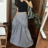MQTIME  -  Women's High Waist Striped West Skirt Casual Dress Fashion Festival Skirt