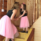 MQTIME  -  Mom and Daughter Dress Patchwork Mesh Princess Dress Summer Sleeveless Mommy and Me Clothes Family Look Women Girls Dress