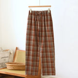 MQTIME  -   Plaid Design Pajama Pants For home Loose Sleepwear Women's Cotton Pyjama Bottoms Autumn Long Trousers Homewear Lounge Wear