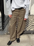  MQTIME  -  Fashion Loose Plaid Pants Women High Waist Zipper Pocket Wide Leg Trousers Female 2026 Spring New Lady Casual Pant Streetwear