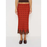 MQTIME  -  Women Y2k Vintage Polka Dot Sheer Floral Lace Trim Patchwork Satin Silk Long Skirt Silky Elegant A-line Slip Skirts