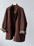 MQTIME  -  High-quality Oversized Stand-collar Trench Coat for Women, Lazy Style Minimalist Outerwear