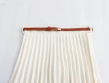  MQTIME  -  Women's Pleated Skirt High Waist Mini Skirt Women's Fashion Belt Short Skirt Casual Elegant Women's Skirt Summer