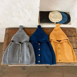  MQTIME  -  New Autumn Toddler Baby Girls Sweater Coat Long Sleeved Solid Color Hooded Infant Baby Girls Knitting Cardigan Coat