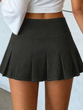 MQTIME  -  American Streetwear Vintage Solid High Waist A-LINE Folds All Match Skirts