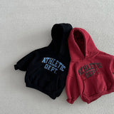  MQTIME  -  Winter New Children Letter Hoodie Plus Velvet Thick Boys Girls Hooded Sweatshirt Baby Warm Fleece Tops Kids Casual Clothes