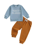 MQTIME  -  Kids 2-Piece Autumn Ensemble with Printed Sweatshirt and Pants - Stylish Toddler Outfit for Fall Season