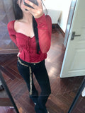 MQTIME  -  2024 Spring/Summer Heavy Industry Bottom Sexy High Density High Elastic Mesh Top Sexy Spicy Girl Long Sleeve Low Neck T-shirt