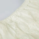  MQTIME  -  French vacation style lace patchwork slim and figure-flattering versatile tiered half skirt