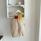 ﻿ MQTIME  -  New autumn baby clothing for 0-3 years old, cartoon apple pear patch overalls,