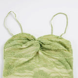 MQTIME  -  Y2k Solid Lace Patchwork Spaghetti Strap Sleeveless Slim All Match Thin Lace Patchwork Tanks