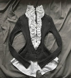 MQTIME  -  Vintage Casual Slim Fashion Knitwear Y2K Chic Shirts Punk Woman Aesthetic Clothing Tide Harajuku Subculture Long Sleeve Sweater