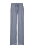 MQTIME  -  New women's clothing, simple blue striped knitted casual pants, women's loose sports beach straight-leg trousers